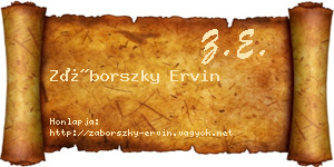 Záborszky Ervin névjegykártya