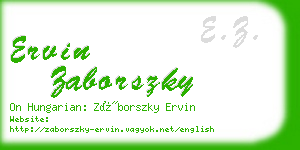 ervin zaborszky business card